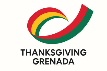 thanksgiving grenada minimal design with abstract shape in national colors symbolizing gratitude and peace clean modern composition