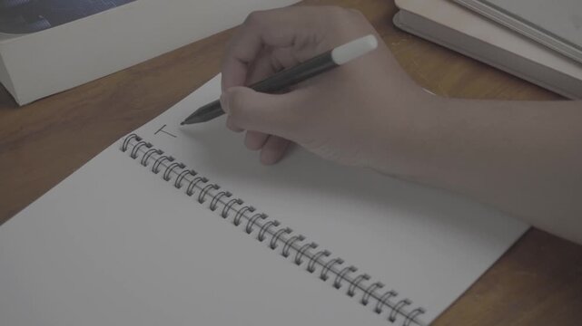 Person wrote "To Do List" on his notebook. On a wooden table. S-Log3, S-Gamut3.Cine