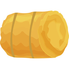 Golden Hay Bale Bundle Tied With Natural Twine Isolated On White Background Farm Agricultural Element