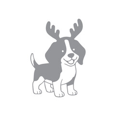 Cute Dog with Antlers
