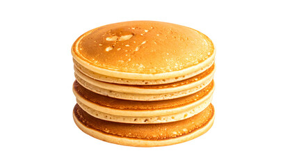 Stack of five golden-brown pancakes, simple and delicious looking
