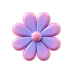Fototapeta premium 3D stylized flower, gradient pink-purple petals, glossy finish