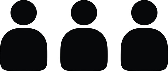 Three Abstract Silhouettes of People in a Minimalist Design