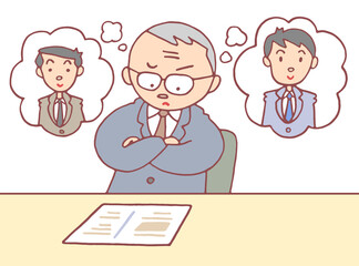ビジネスのイラスト - 人事査定・人事考課・上司・部下