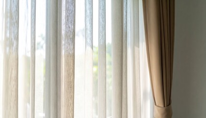 Neutral Linen Curtains Backlit by Soft Sunlight