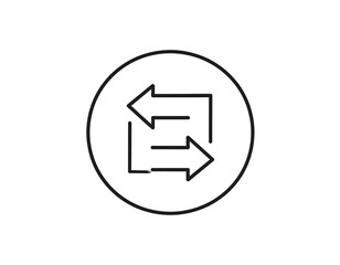 Circular icon with two opposing arrows