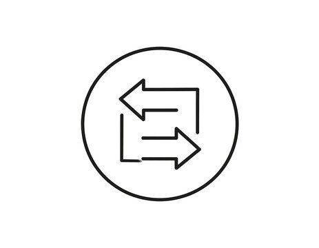 Circular icon with two opposing arrows