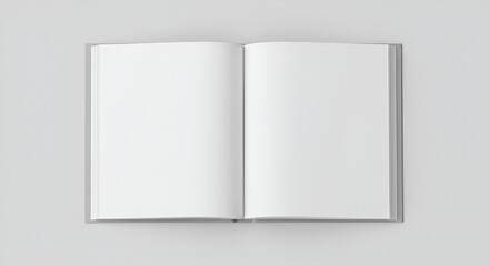 Open book with blank pages, perfect for presentations and showcasing your design ideas