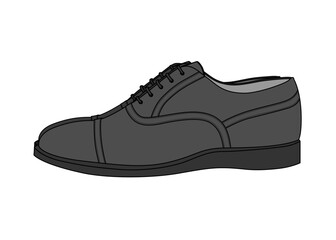 横向きの黒いビジネスシューズのイラスト