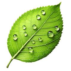 Dewy Green Leaf — Eco-Friendly Symbol of Purity and Freshness Transparent PNG.