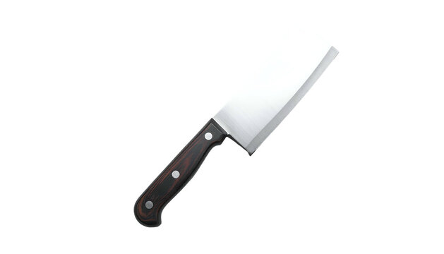 Cleaver Silver blade with black handle on dark background