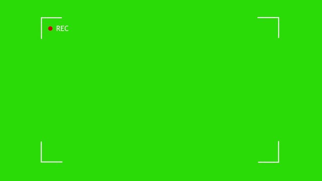 Camera screen recording with green screen. frame of the video camera screen in 4k resolution.