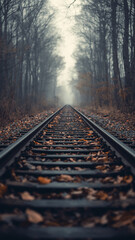 Fototapeta premium railroad tracks in autumn