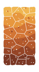 Soil Profile Illustration with Layers and Textures in Earth Tones.