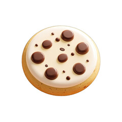 Fototapeta premium Round, light-colored cookie with dark chocolate spots