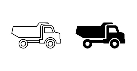 dump truck icon, trash holding truck icon