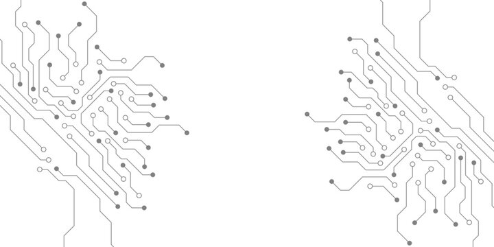 Motherboard digital abstract background. AI circuit board technology texture design. Semiconductor and computer processor on tech banner template concept. Vector illustration