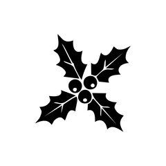 christmas icon with silhouette mono color vector design