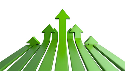Green arrows pointing upwards, symbolizing growth and progress against a black background