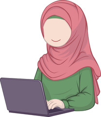 Girl working with laptop