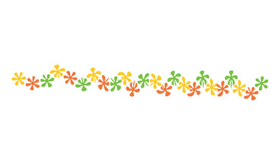Colorful wavy border of small abstract flower shapes