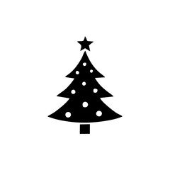 christmas icon with silhouette mono color vector design