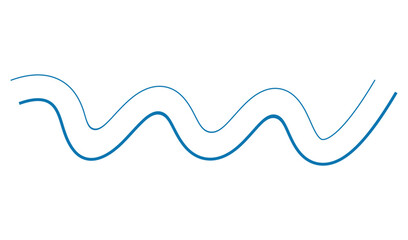 Abstract wavy lines in blue and gray on white background