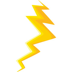 Yellow Lightning Bolt Icon With A White Outline On A Transparent Background Symbolizing Energy Power And Electricity In An Abstract Geometric Style