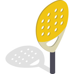 Yellow slotted spatula with a dark gray handle casting a long shadow on a white background studio lighting isometric view clean design