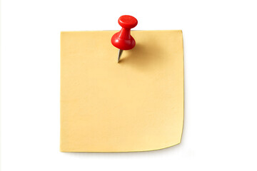yellow note paper with push pin