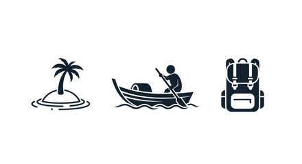 Silhouette of a Person Rowing a Boat on Water.