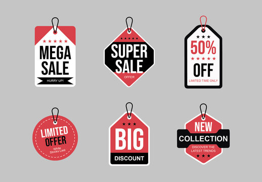 Bold And Modern Sale Tag Badge Set