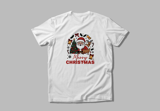 Merry Christmas T Shirt Design Template Layout