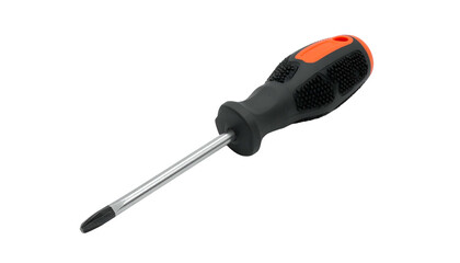 Screwdriver black/orange handle, silver shaft, Phillips head