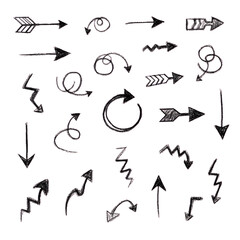 set of hand drawn arrows