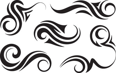 Fototapeta premium Bold tribal swirls and abstract decorative elements