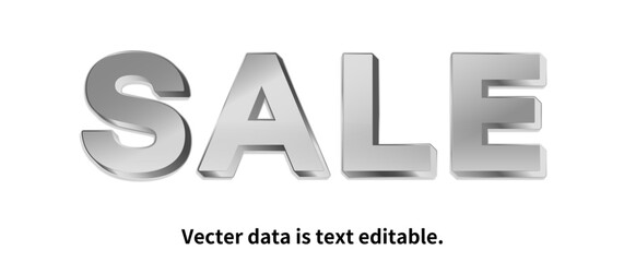 銀文字_立体的_ベクターデータは打ち換え可能_アピアランス編集可能_SALE_Funnel Display Font