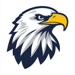 Bald Eagle Head Vector Illustration,Fierce Eagle Mascot Logo Design,American Eagle Head Vector Art,Powerful Eagle Bird Graphic Isolated,Eagle Head Emblem for Sports and Branding,
