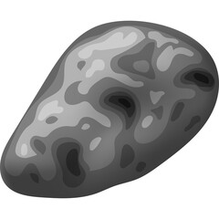 Abstract Geometric Textured Shape in Grayscale Tones on Transparent Background