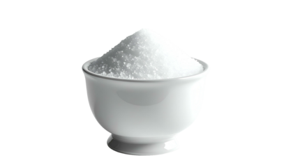 White bowl overflows with granular white substance