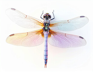 Dragonfly with colorful wings isolated on white background isolated on transparent background