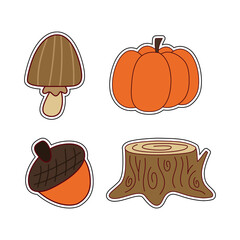 Cute fall harvest stickers collection
