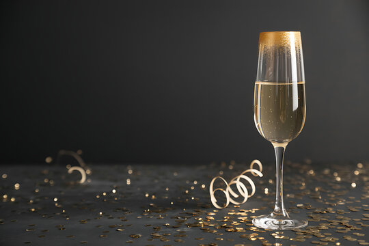 Celebrate life's moments with a toast of bubbly champagne and shimmering gold confetti, perfect for elegant events and festive occasions!