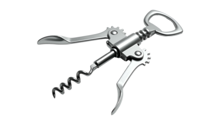 Metal corkscrew bottle opener with twisting helix