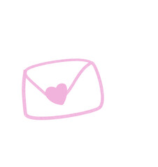 pink heart icon in envelope