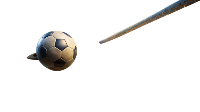 Close up of a soccer ball with a frozen icicle in a dark background representing winter sports and cold weather