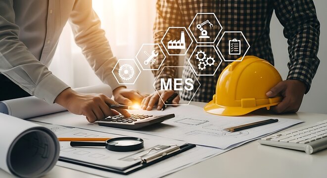 MES System Implementation - Engineers Analyzing Data and Planning.