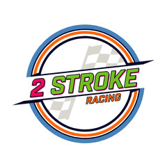 2 Stroke Racing Logo - A dynamic emblem for speed and competition, perfect for motorsports enthusiasts