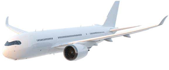 White passenger jet in flight (1)