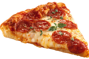Irresistible pepperoni pizza slice with melted cheese and fresh herbs, a mouthwatering treat for any occasion, so delicious and savory